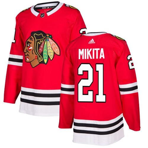 Adidas Men Chicago Blackhawks #21 Stan Mikita Red Home Authentic Stitched NHL Jersey->chicago blackhawks->NHL Jersey